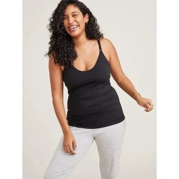 Hatch Nursing Maternity Tank Cami with Built in Bra Support Black Small - Picture 1 of 7